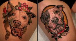 20 Ideias de tatuagens para amantes de cães da raça Pit Bull